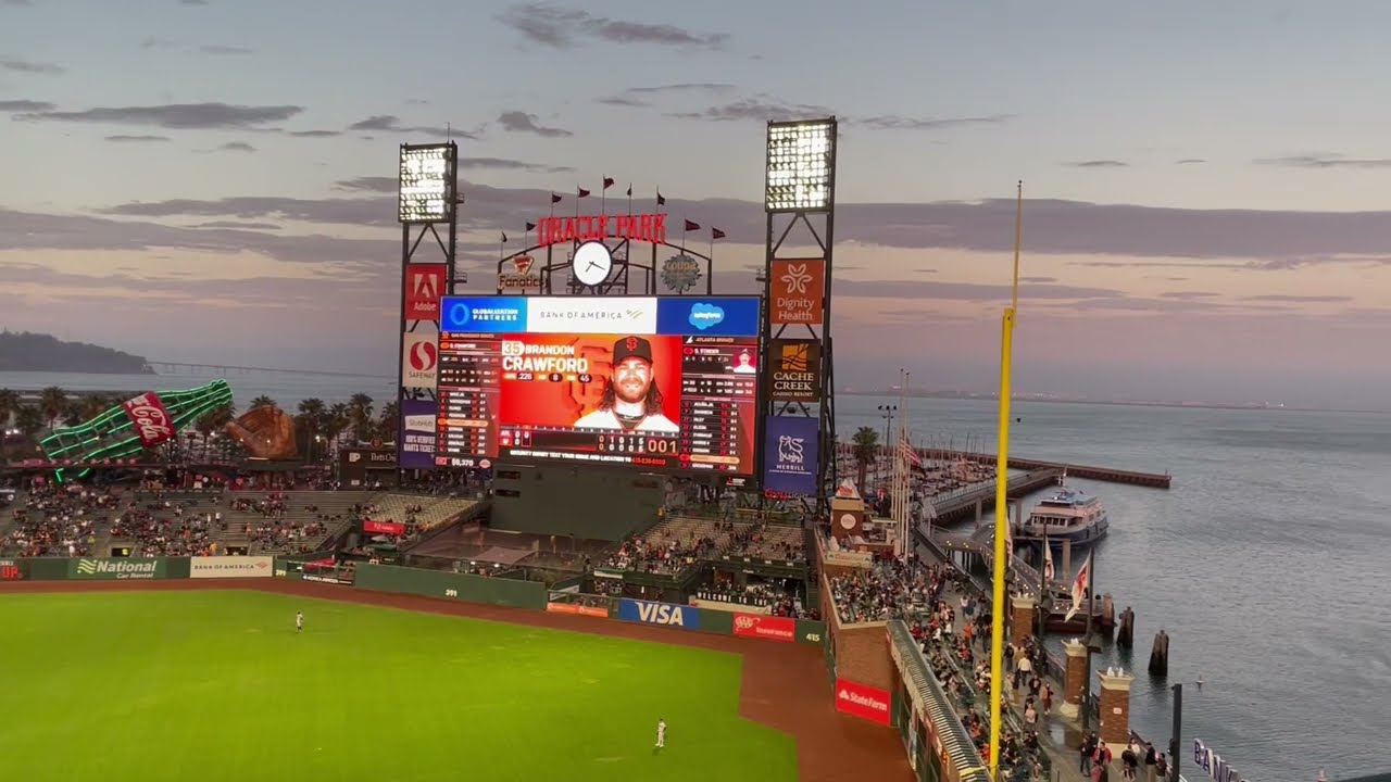 Twilight at Oracle Park, San Francisco's Baseball Stadium