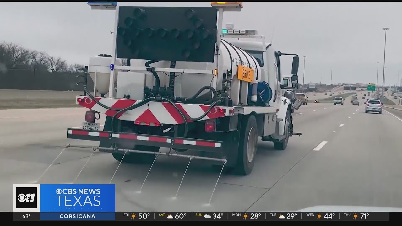 TxDOT crews pretreat North Texas highways ahead of arctic blast - YouTube
