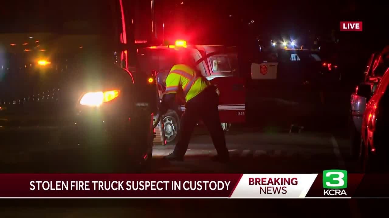 Stolen Sacramento fire truck suspect in custody after police deploy ...