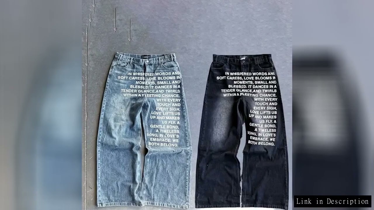 Y2K men Jeans vintage American Pattern letter jeans streetwear gothic Harajuku Hip Hop men women Fas