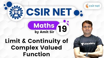 07:00 PM - CSIR UGC NET 2020 | Maths by Amit Kumar | Limit & Continuity of Complex Valued Function