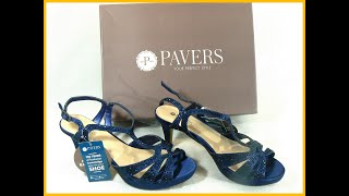 Pavers Diamante Satin Blue Sandals Heels Shoes Uk 5 Bnib With Tags Rrp 39.99