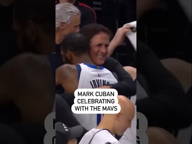 Mark Cuban Celebrates With The Mavs 🎉 class=