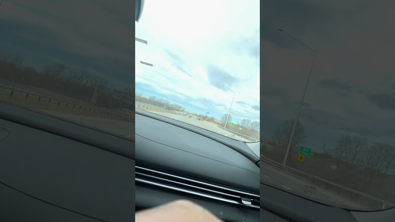 Driving on I-390 in Monroe County, NY neighborhoods in Rochester.