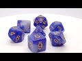 Galaxy - Blue & White - Old School 7 Piece DnD RPG Dice Set