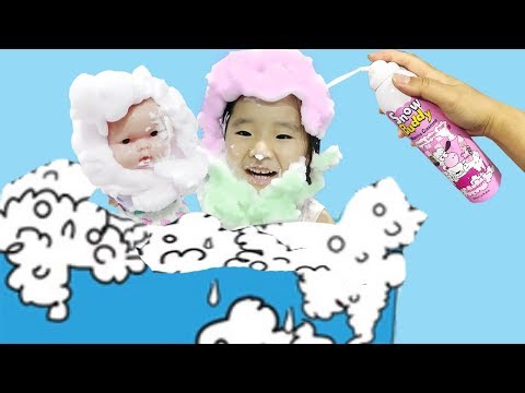 수지와 아기 재밌는 거품 목욕놀이 해요! 스노우버디 Bath Song Nursery Rhymes for kids with Snow Buddy