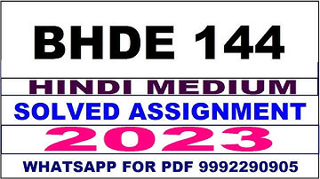 bhde 144 solved assignment 2023 | bhde 144 solved assignment in hindi 2022-2023 | bhde 144 2023