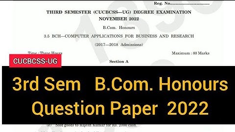 COMPUTER APPLICATIONS FOR BUSINESS AND RESEARCH      |     3rd Sem   B.Com. Honours    2022 #calicut