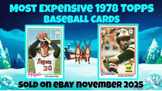 1978 Topps Most Expensive eBay Sales Baseball Cards - November 2025