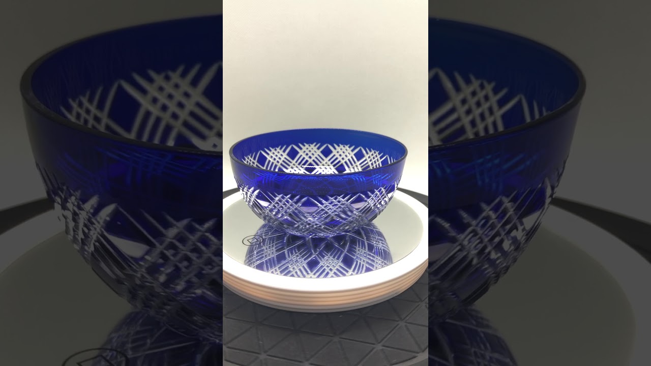 小鉢・四つ矢来に風車 切子工房 箴光 小鉢・四つ矢来に風車（