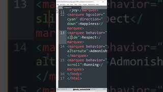 marquee tag in html | #marquee #tag #html #css #shorts #youtube #trending #study #share #shortsfeed
