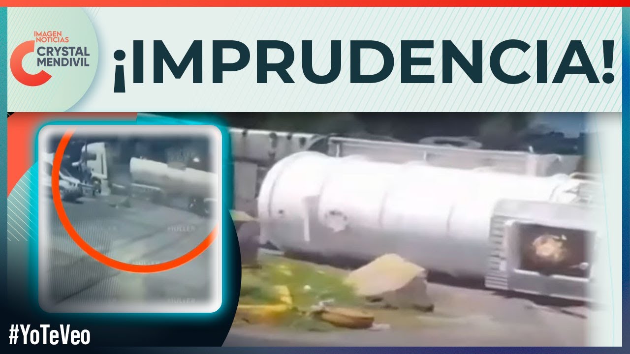 El conductor de una pipa pretendió ganarle el paso a un tren en Ecatepec | Noticias con Crystal