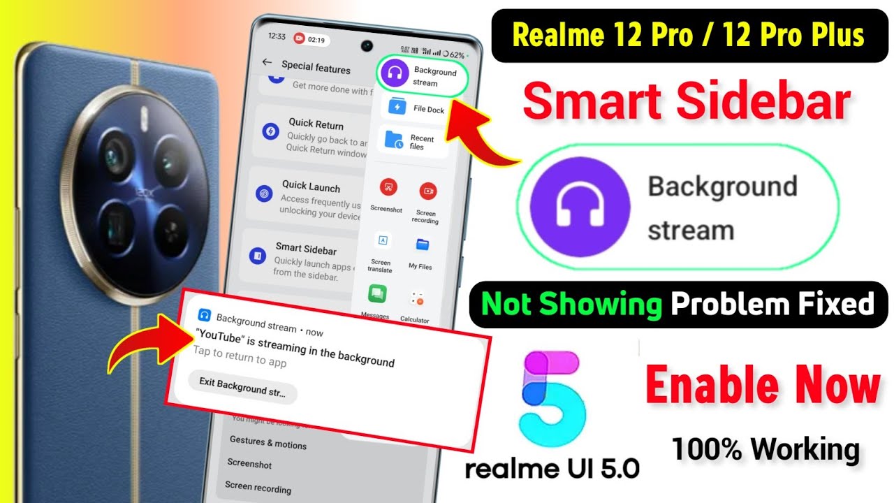 Realme 12 Pro 5g Background Stream Not Showing Problem Enable realme-12-pro-5g-background-stream-not-showing-problem-enable