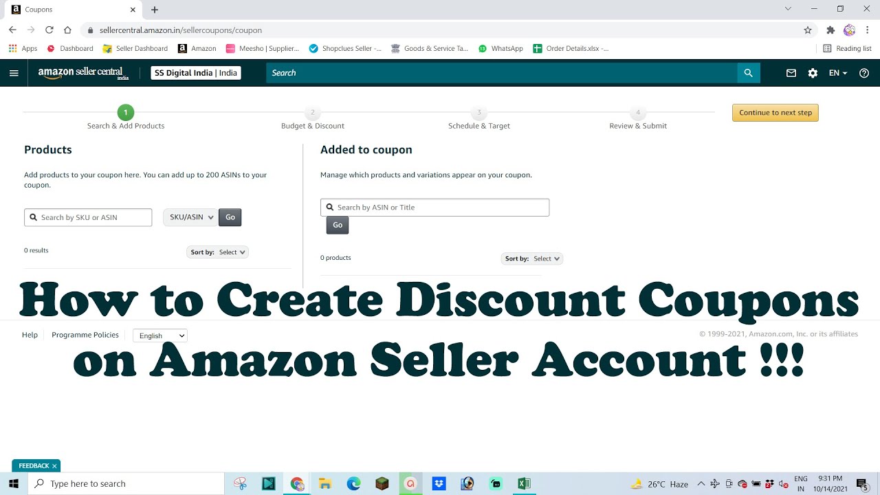 How to Create Discount Coupons on Amazon Seller Account !!! YouTube