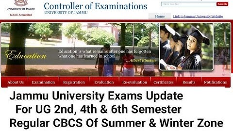 Jammu University Exams For 2nd, 4th & 6th Sem UG Regular Students Of Summer & Winter Zone