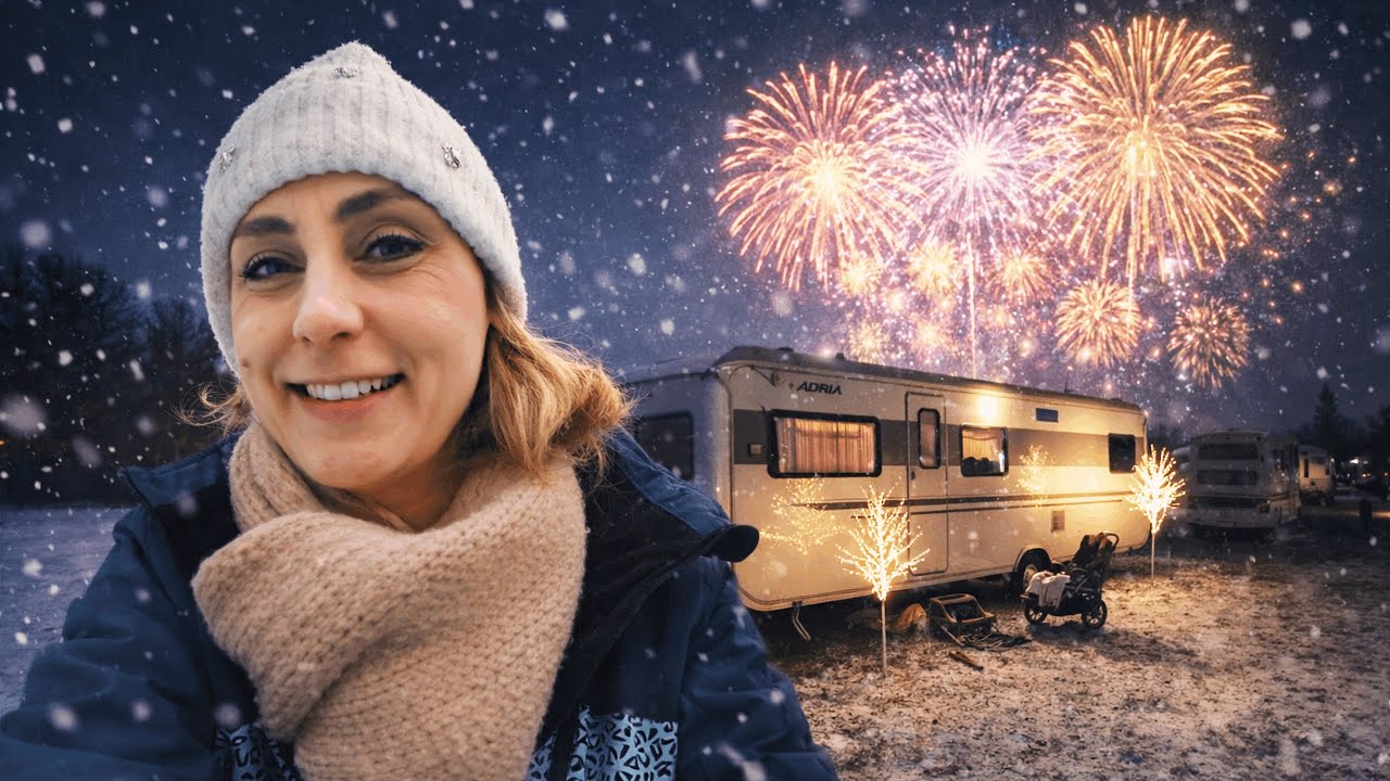 Unvergessliches Wintercamping im Schnee zu Sylvester– Camping im Wohnwagen