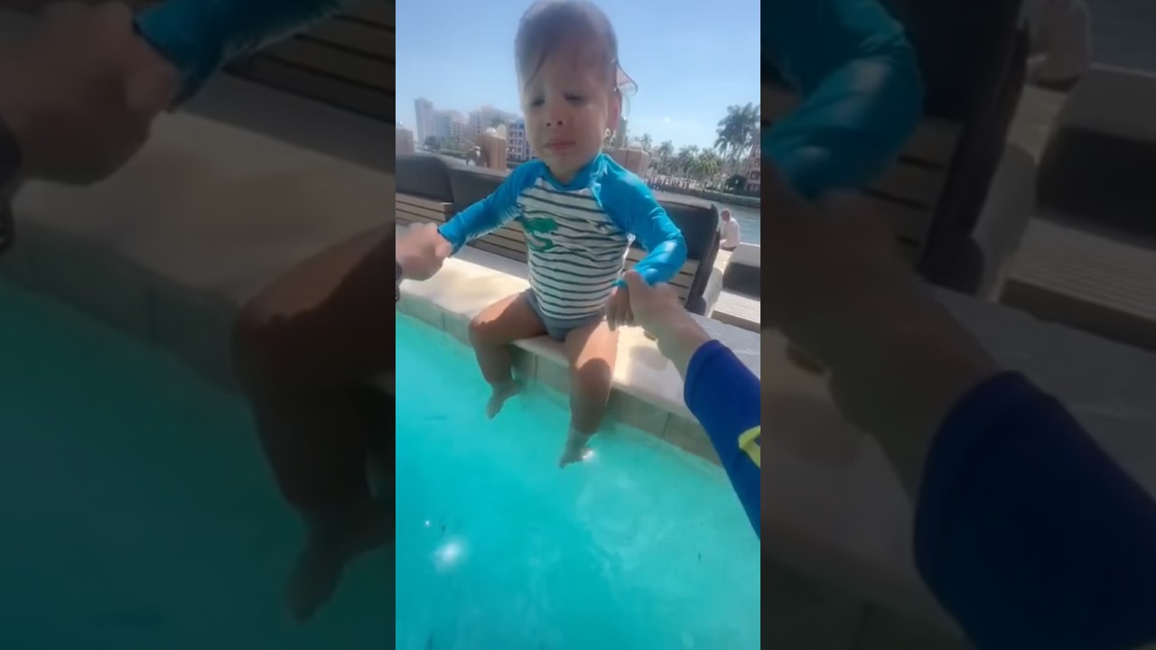 Kid Swim Lesson Freezing in Cold Water