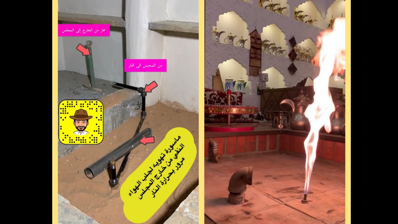 تمديد الغاز و الهواء في المشب المشبات