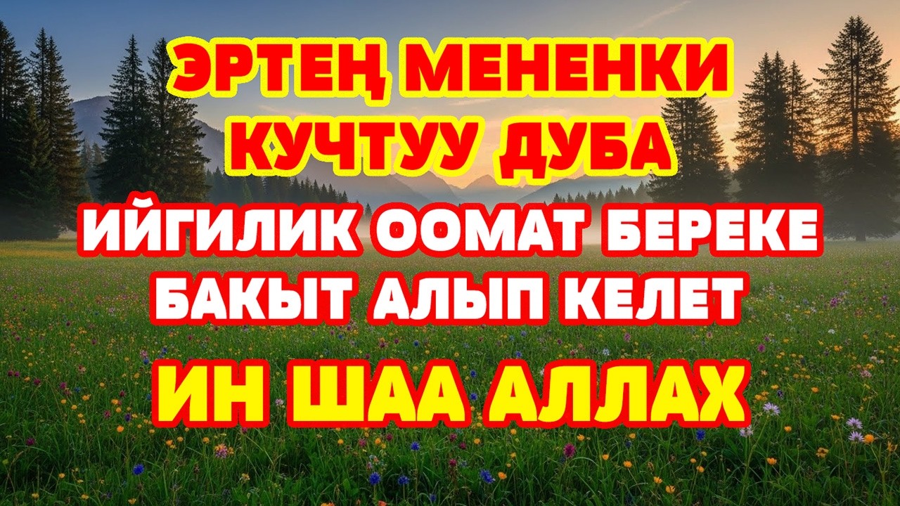 БУЛ ДУБА ТАГДЫРЫҢЫЗДЫ ЖАКШЫ ЖАККА ӨЗГӨРТӨТ | ТЫНЧТЫК ЖАНА БЕРЕКЕ | ИНШААЛЛАХ