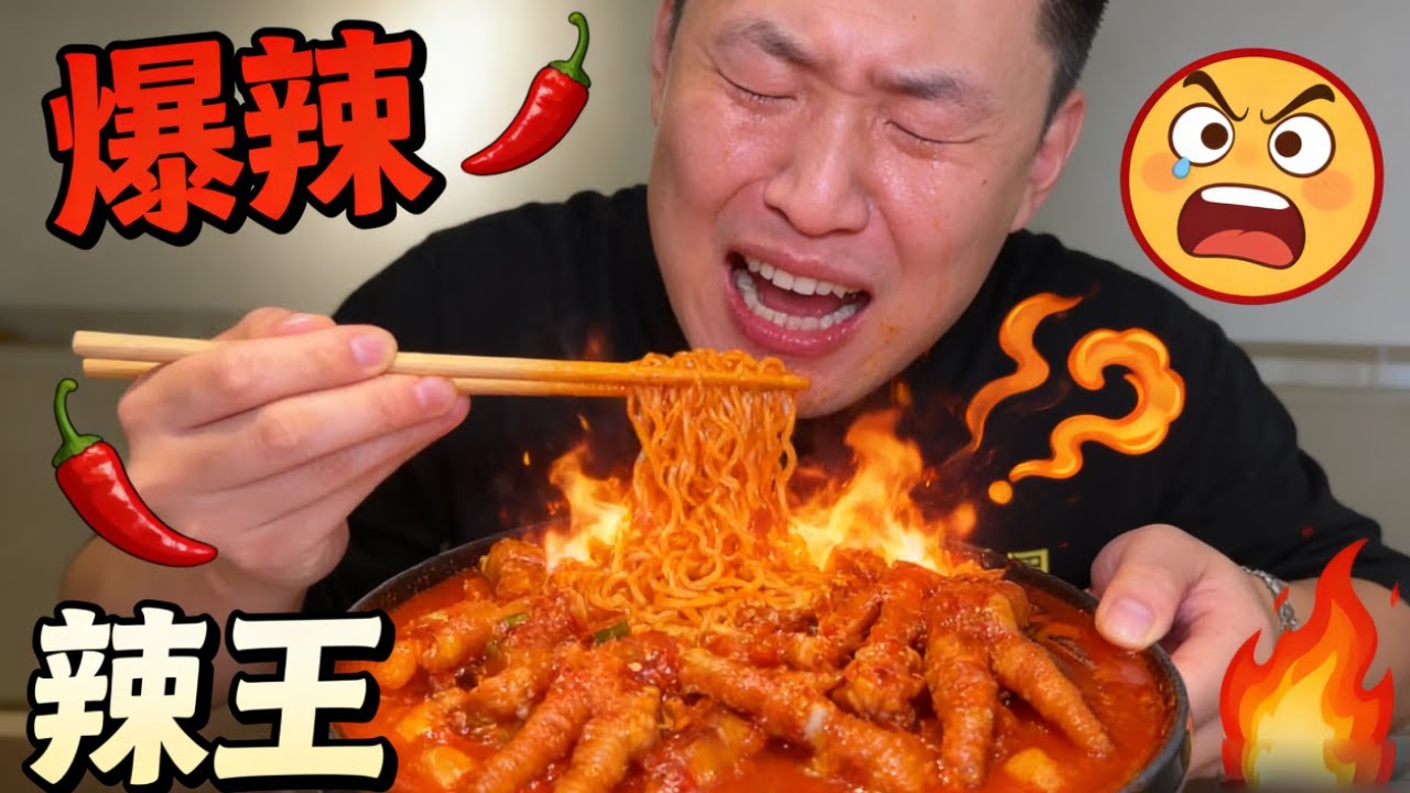 🌶️🔥9 倍辣魔鬼辣椒鸡爪封神！挑战完辣到冒火，却忍不住再来一只！【辣王刘泳杰】