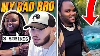 TEE GRIZZLY PUSHES ADIN ROSS INTO A LAKE ON IG LIVE😱(MUST WATCH) TEE GRIZZLY PULLS HIS 🔫 OUT‼️