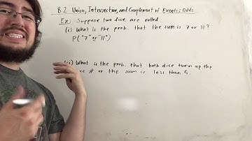 Union, Intersection, and Complement of Events; Odds