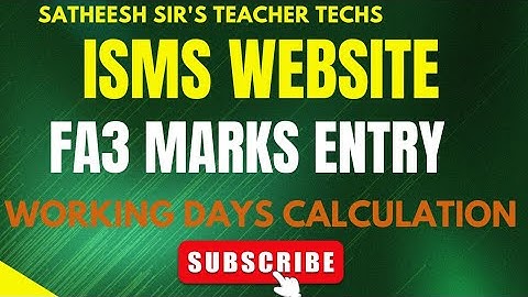 How to enter FA3 marks in isms portal telangana | cce marks entry 2024-25 | fa3 working days