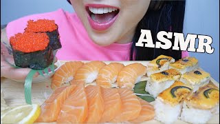 ASMR OSHI BOXED SUSHI + SALMON SASHIMI NIGIRI (EATING SOUNDS) NO TALKING | SAS-ASMR