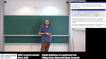 Philipp Lücke - Simple definitions of complicated sets