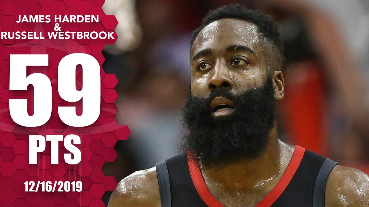 James Harden Russell Westbrook Combine For 59 In Rockets Vs