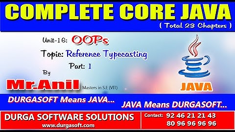Core Java - OOPs reference Typecasting Part - 1