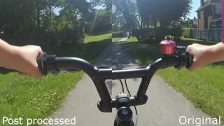 Comparison of original footage and stabilised in shotcut