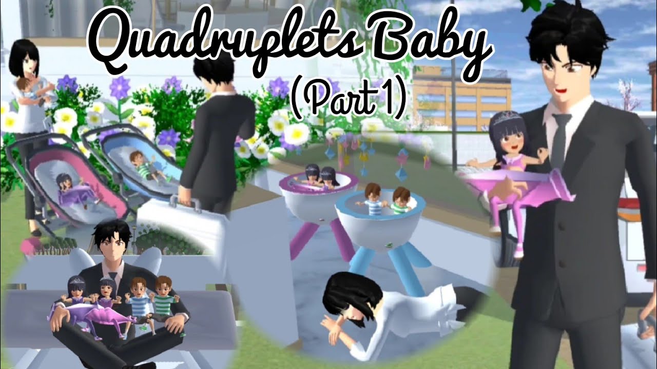 Quadruplets Baby 👶👧👶👦 (Part 1) | Sad Story | Sakura School Simulator