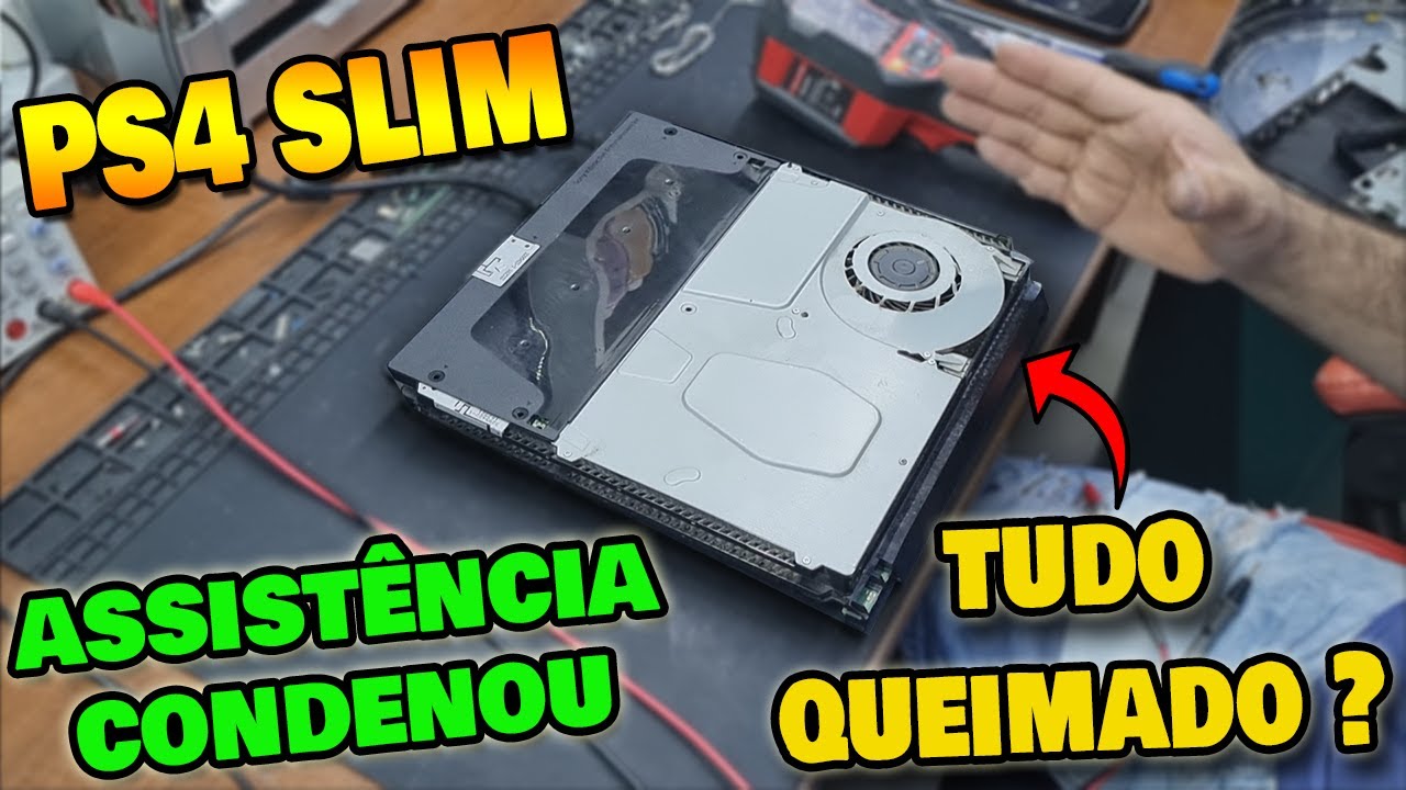 CHEGOU UM PLAYSTATION 4 SLIM QUE FOI CONDENANDO POR UMA ASSISTÊNCIA E O TÉCNICO FALOU QUE ERA LIX...