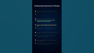 Master Clarifying Project Requirements Like a Pro in IT Meetings! #shorts #english