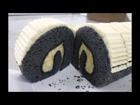 超音波フードカッターによるロールケーキ 常温 のカット Youtube