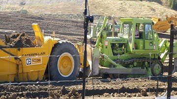 Detroit Powered Terex 82-40 Bulldozer pushing a Caterpillar 630B Scraper