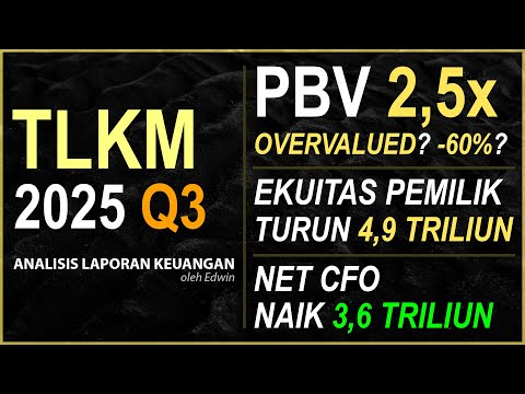 Saham TLKM 2025 Q3 Overvalued? PBV 2,5x Ekuitas Pemilik Menyusut tapi Net CFO Naik!