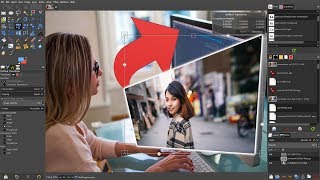 GIMP Perspective Tool - Stretch Photo/Image to Monitor/Screen in Picture Profile