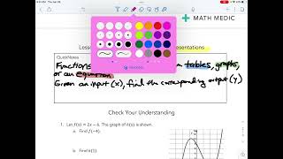 AlgTwo 0.2A Multiple Representations of Functions