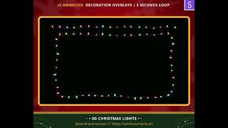 🎄 Animated Christmas Lights Overlay ✨ | Festive 3D Decorations for Twitch & OBS Streaming! | 20%OFF