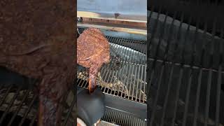 how to smoke a tomahawk steak on a pellet grill to a perfect medium rare | HowToBBQRight Shorts