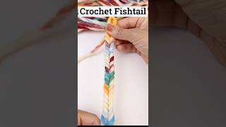 Easy Fishtail Braid Crochet Stitch #crochet #shorts