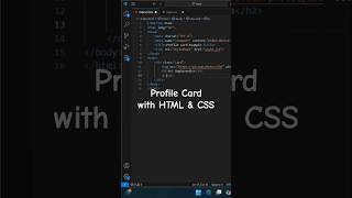 Profile Card with HTML & CSS | Beginner Web Dev Tutorial #shorts #webdevelopment #html #htmlcss #css