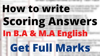 Answer Writing Tips for B.A /M.A English Literature || Scoring Answers || Be a Topper