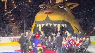 Corey Crawford Moncton Wildcats Jersey retirement (November 24, 2023).