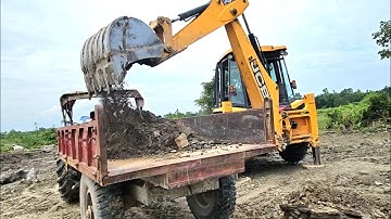 mahindra yuvo sonalikarx47 loading mud new jcb 3dx Ecco expect machine || jcb tractor video ||