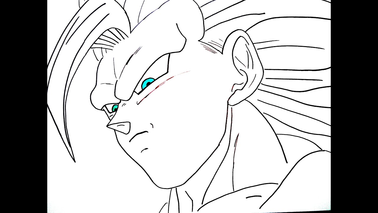 How To Draw Goku Ssj3 3スーパーサイヤ人の息子の悟空の描き方 Youtube