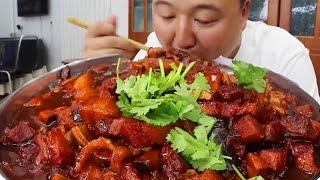 20斤五花肉，阿强做“卤肉饭”，肥而不腻汤汁拌饭吃过瘾｜Mukbang【cram阿强】