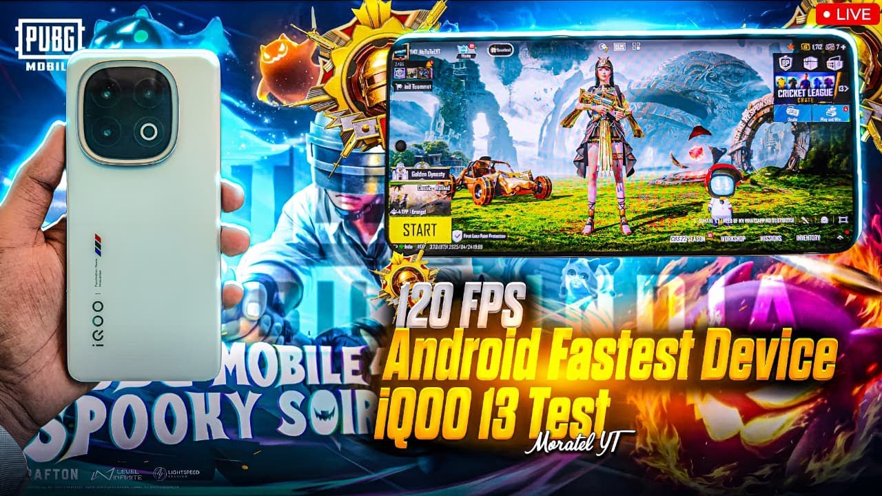 🔴IQOO 13 INDIA FASTEST PHONE LIVE PERFORMANCE TEST BGMI 120 + 90 FPS😲 ...